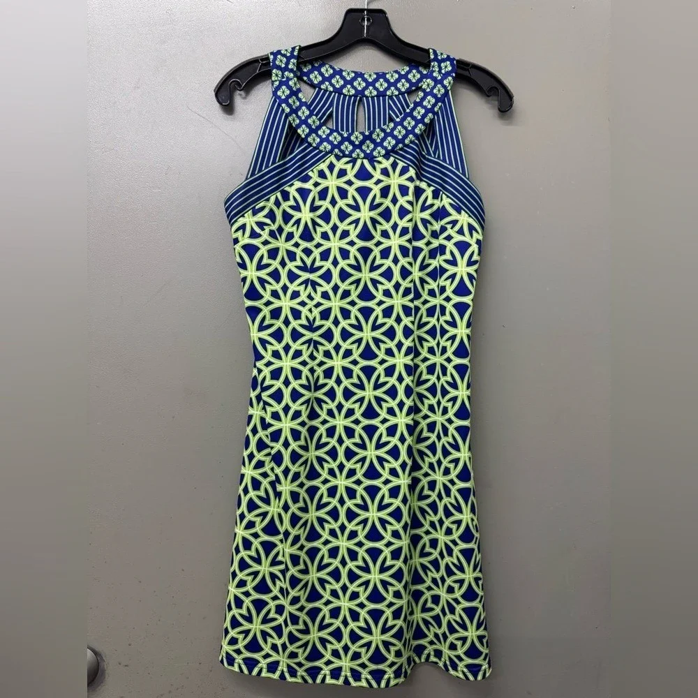Gretchen Scott Jersey Isosceles Green and Blue Mini dress size small